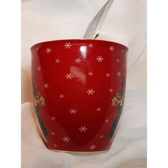 New Milly Green Christmas Dog Mug & Socks Set “Happy Holidogs" Wire Fox Terrier - Picture 6 of 8